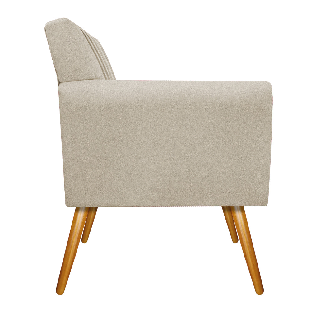 kit 02 Poltronas Laura Palito Mel Suede Bege - Amarena Móveis