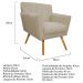 kit 02 Poltronas Laura Palito Mel Suede Bege - Amarena Móveis