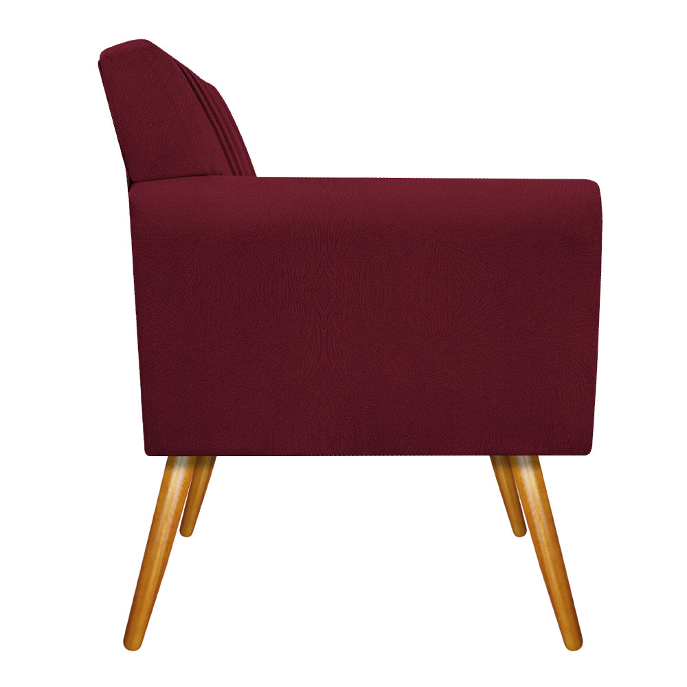 kit 02 Poltronas Laura Palito Mel Suede Bordô - Amarena Móveis