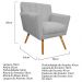 kit 02 Poltronas Laura Palito Mel Suede Branco - Amarena Móveis