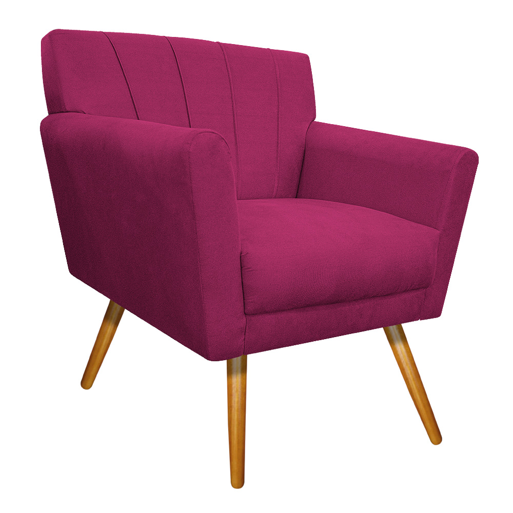 kit 02 Poltronas Laura Palito Mel Suede Pink - Amarena Móveis