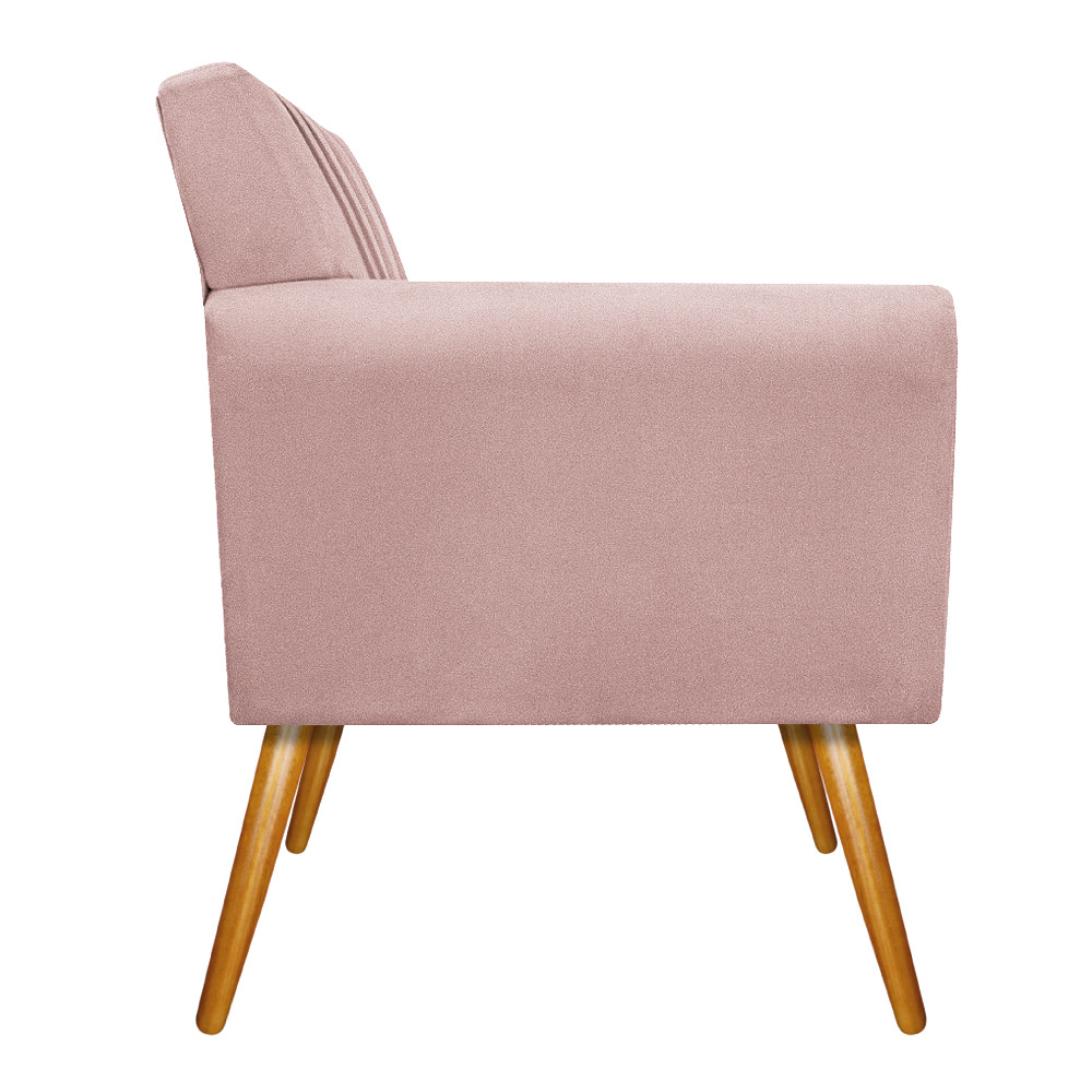 kit 02 Poltronas Laura Palito Mel Suede Rosê - Amarena Móveis
