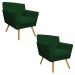 kit 02 Poltronas Laura Palito Mel Suede Verde - Amarena Móveis