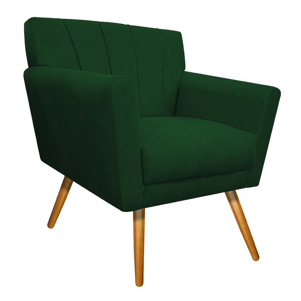 kit 02 Poltronas Laura Palito Mel Suede Verde - Amarena Móveis