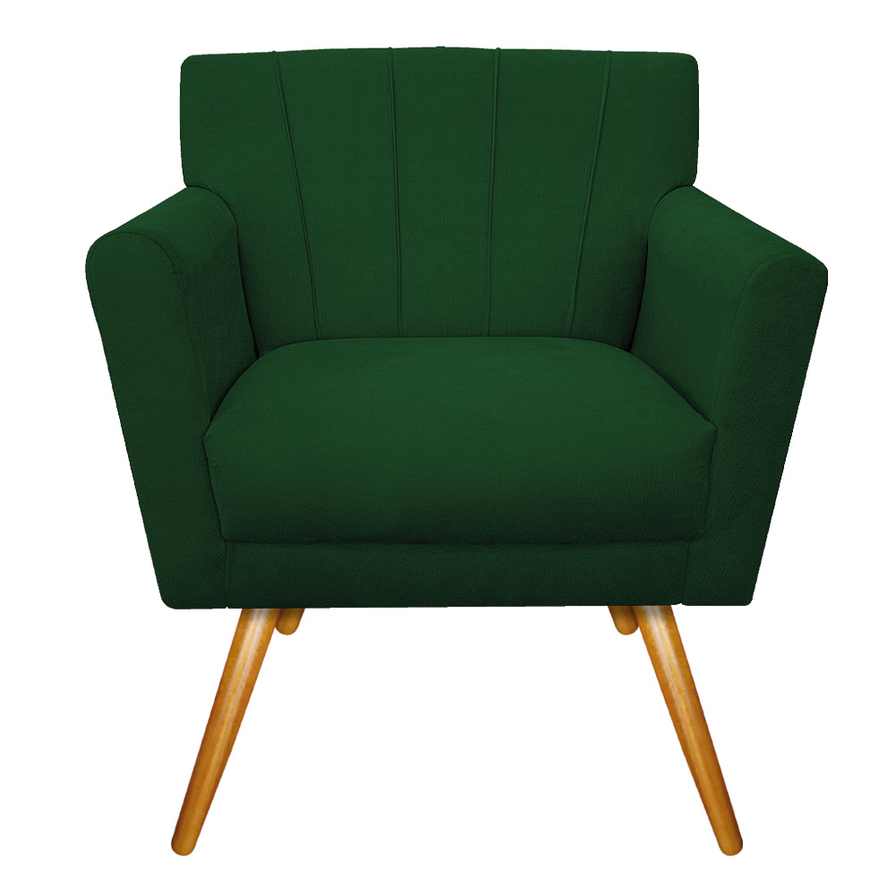 kit 02 Poltronas Laura Palito Mel Suede Verde - Amarena Móveis