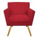 kit 02 Poltronas Laura Palito Mel Suede Vermelho - Amarena Móveis