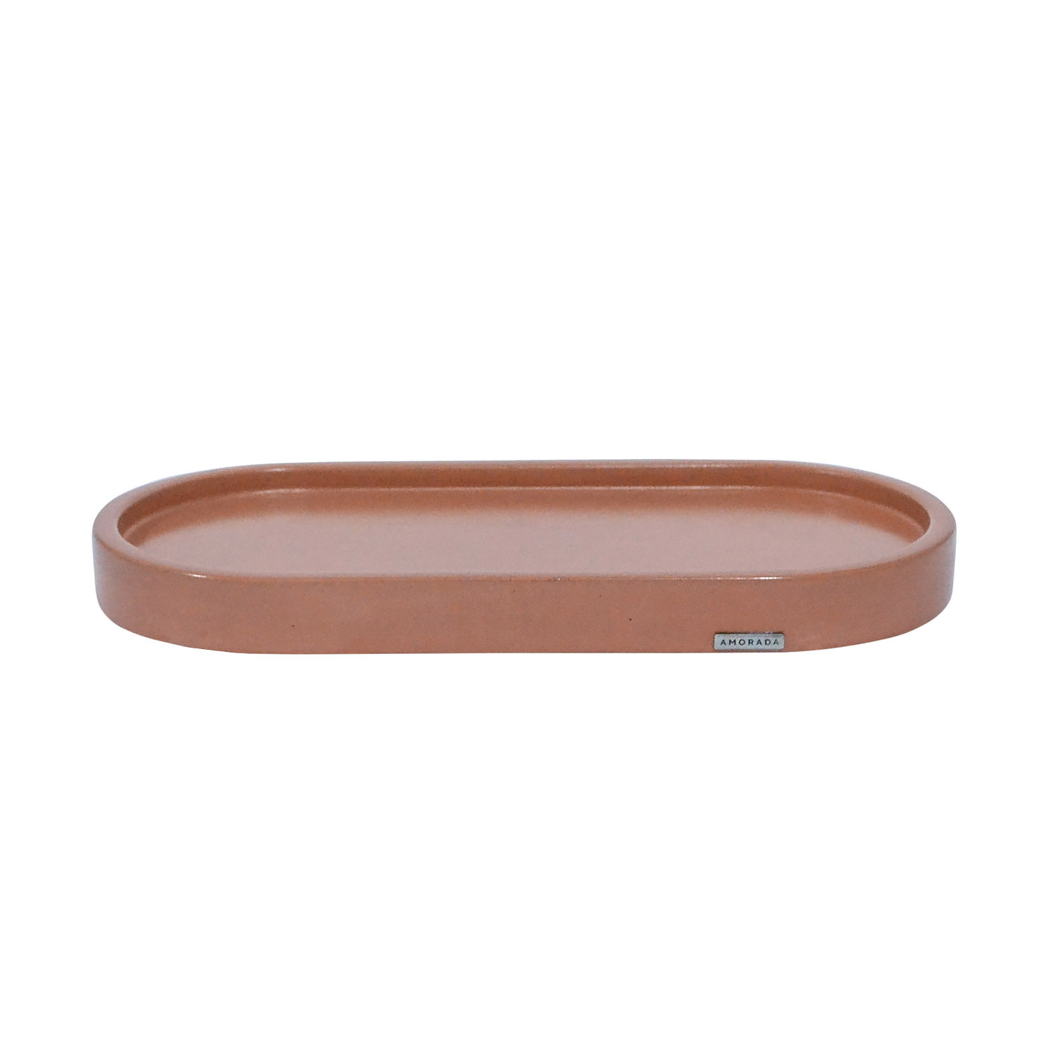 Bandeja Oval G em concreto - Terracota