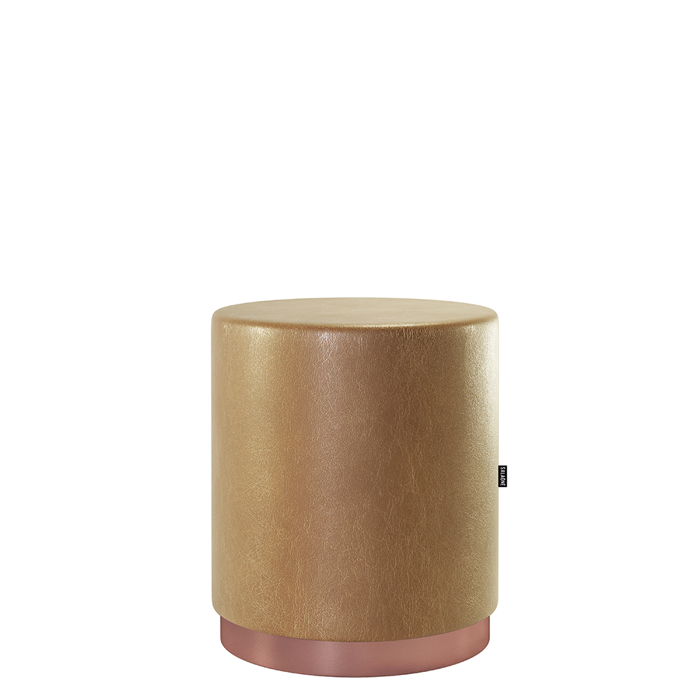 Kit 2 Banco Puff Redondo Decorativo Viena Amarula - Adz