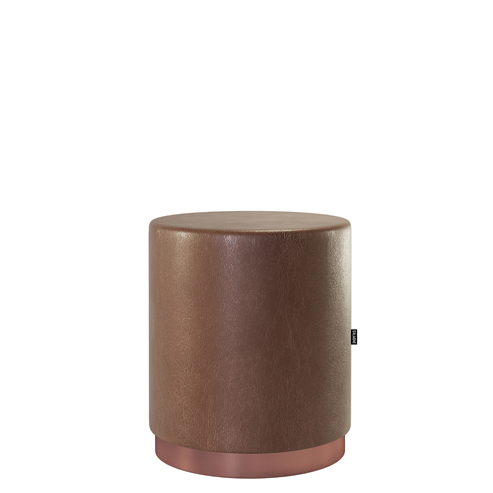 Kit 2 Banco Puff Redondo Decorativo Viena Café - Adz