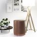 Kit 2 Banco Puff Redondo Decorativo Viena Café - Adz