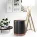 Kit 2 Banco Puff Redondo Decorativo Viena Preto - Adz