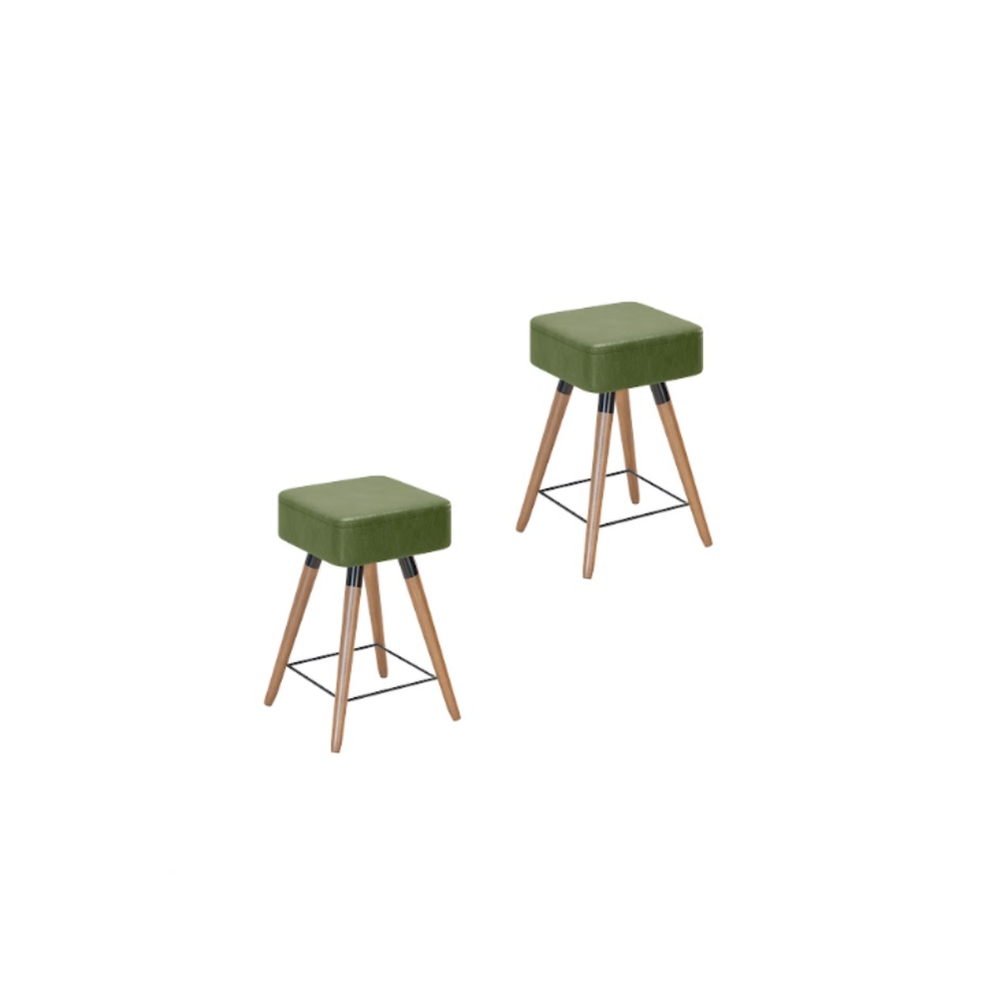 Kit 2 Bancos Banquetas Baixas Acre Verde - Adz