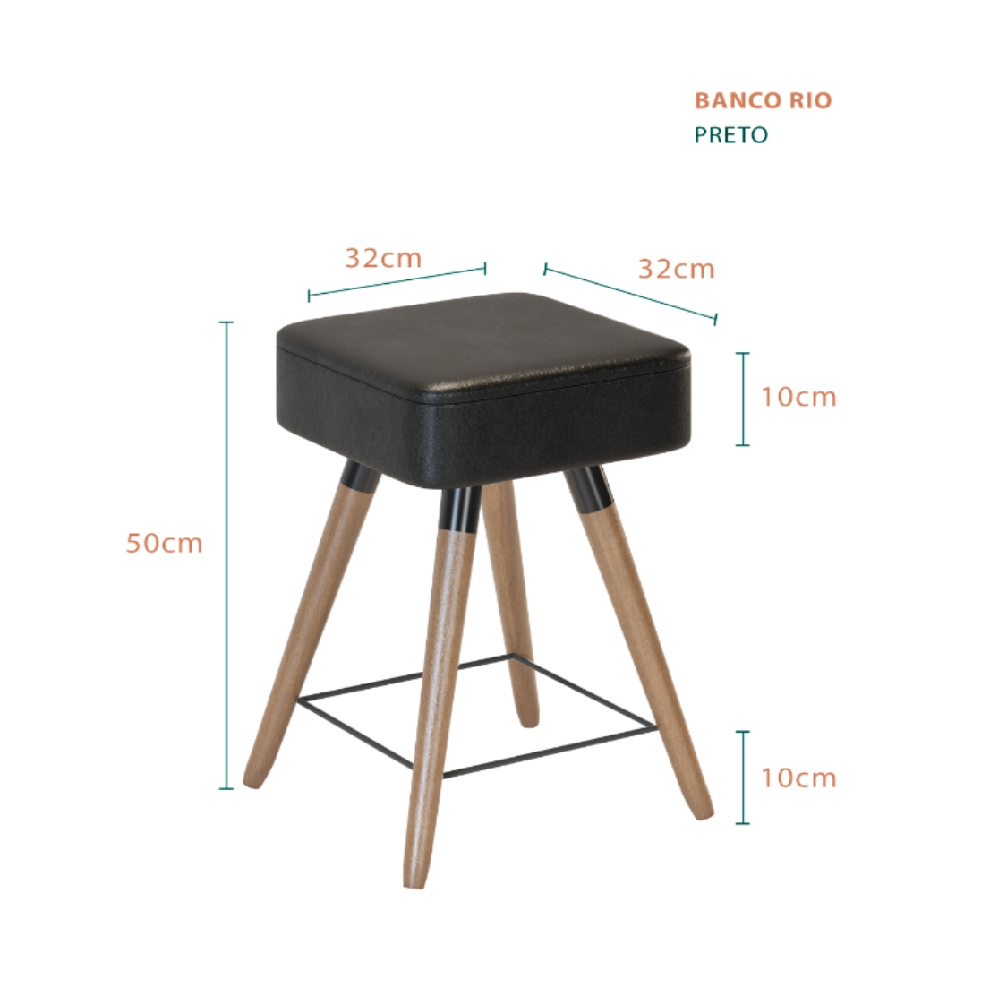 Kit 4 Bancos Banquetas Baixas Acre Preto - Adz