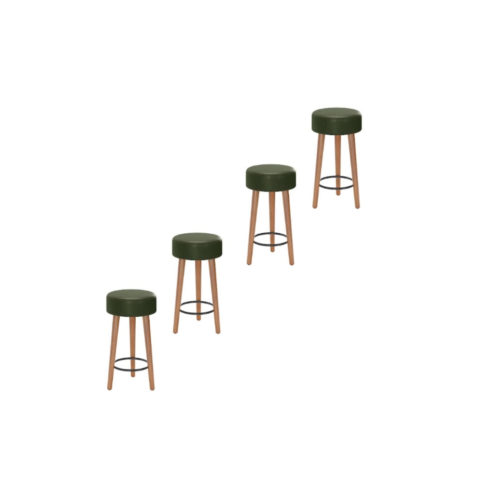 Kit 4 Bancos Banquetas Baixas Tokyo 50cm Verde - Adz