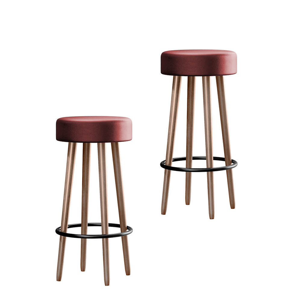 Kit 4 Banquetas Altas Estofadas Atenas 70cm Telha - Adz