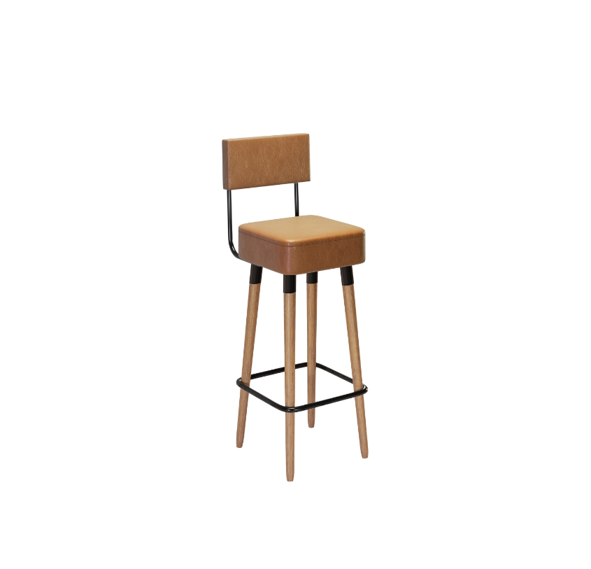 Kit 4 Banquetas Altas Estofadas Florença Amarula - Adz