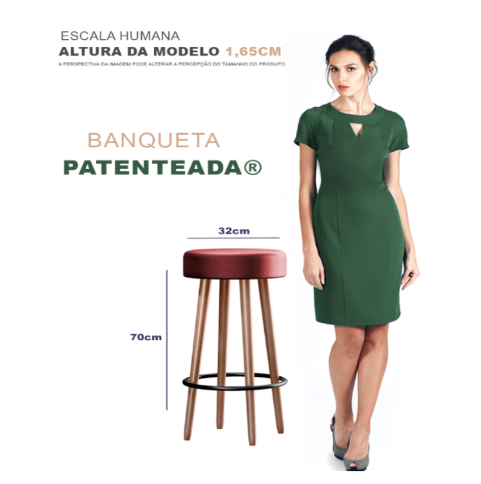 Kit 6 Banquetas Altas Estofadas Atenas 70cm Telha - Adz