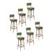 Kit 6 Banquetas Altas Estofadas Florença Verde - Adz