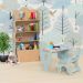 Estante Livreiro Infantil de Encaixe com Organizador de Brinquedos Natureza Azul