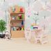 Estante Livreiro Infantil de Encaixe com Organizador de Brinquedos Natureza Rosa