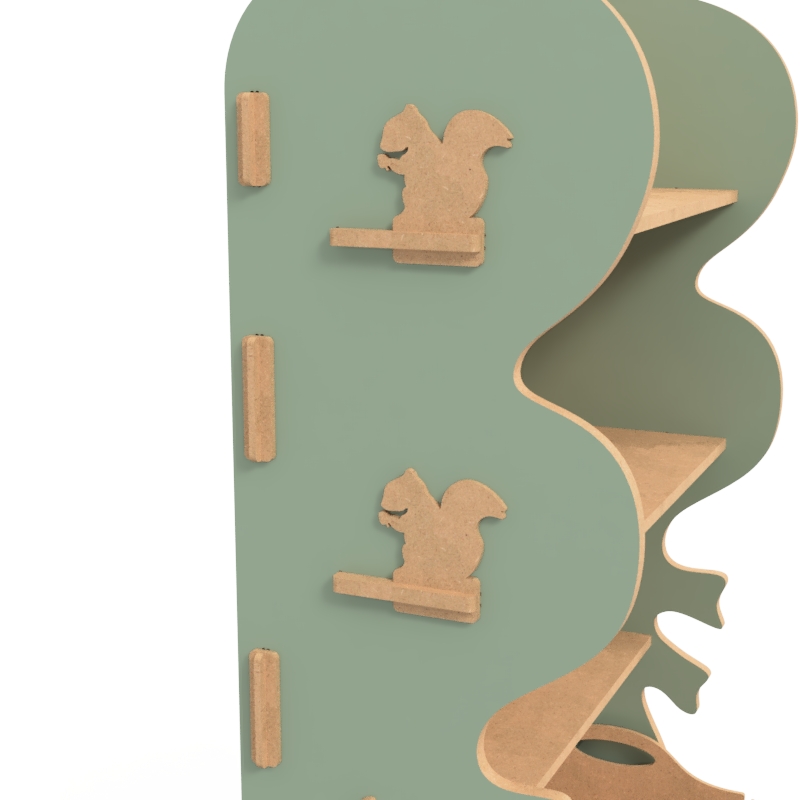 Estante Livreiro Infantil de Encaixe com Organizador de Brinquedos Natureza Verde