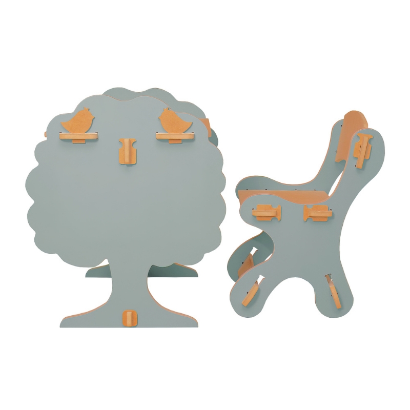 Mesa e Cadeira Infantil de Encaixe Natureza Azul