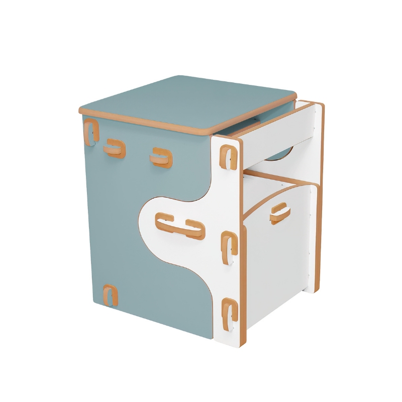 Mesa e Cadeira Infantil de Encaixe Quebra-cabeça Azul