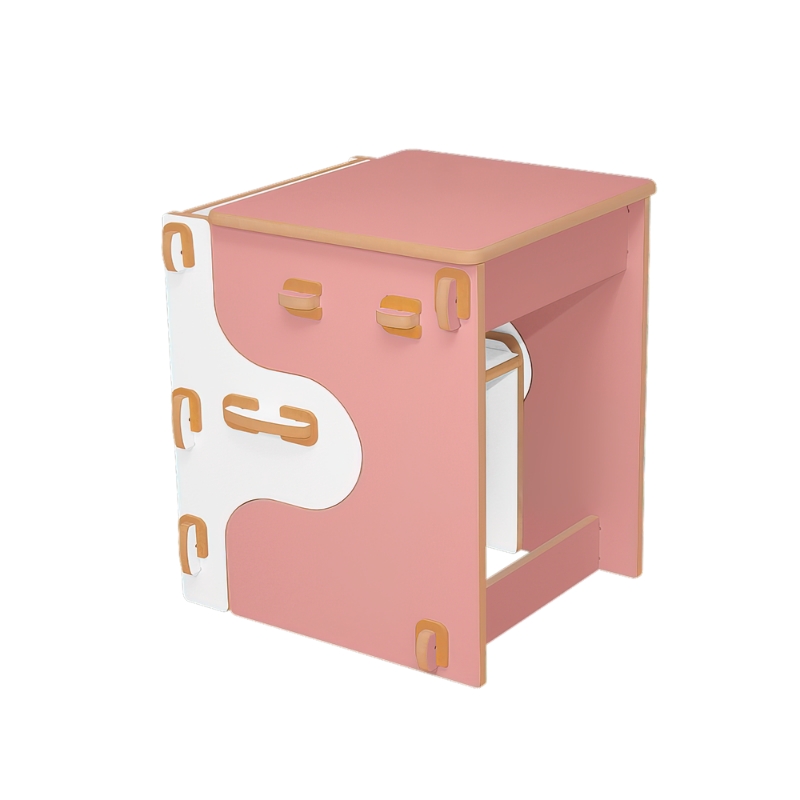 Mesa e Cadeira Infantil de Encaixe Quebra-cabeça Rosa