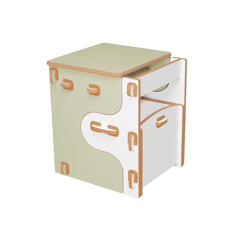Mesa e Cadeira Infantil de Encaixe Quebra-cabeça Verde