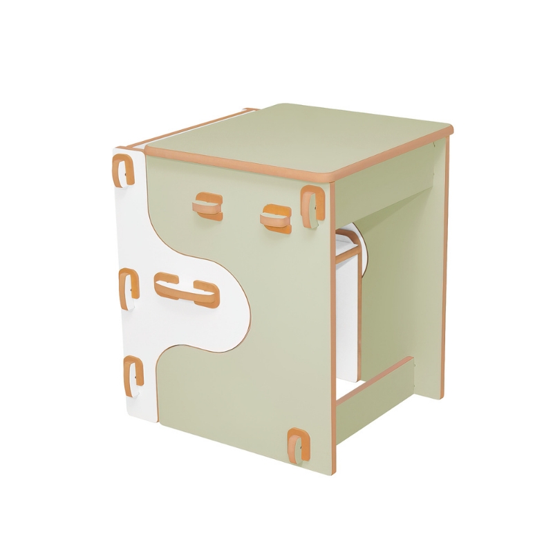 Mesa e Cadeira Infantil de Encaixe Quebra-cabeça Verde