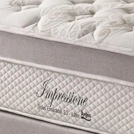 Colchão King Size De Molas Pocket Em Viscoelástico Com Látex Natural Luxuoso Impressione Anjos Selado Pelo Inmetro