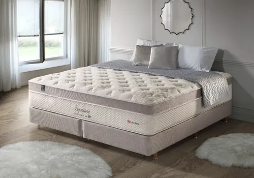 Colchão Queen Size De Molas Pocket Em Viscoelástico Com Látex Natural Luxuoso Impressione Anjos Selado Pelo Inmetro 198x158x42