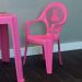 Cadeira de Plástico Infantil Decorada Rosa