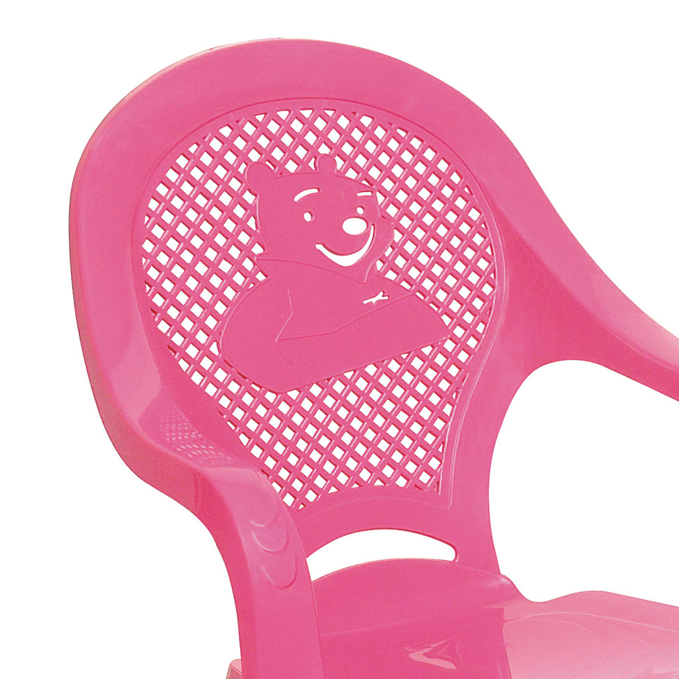 Cadeira de Plástico Infantil Decorada Rosa