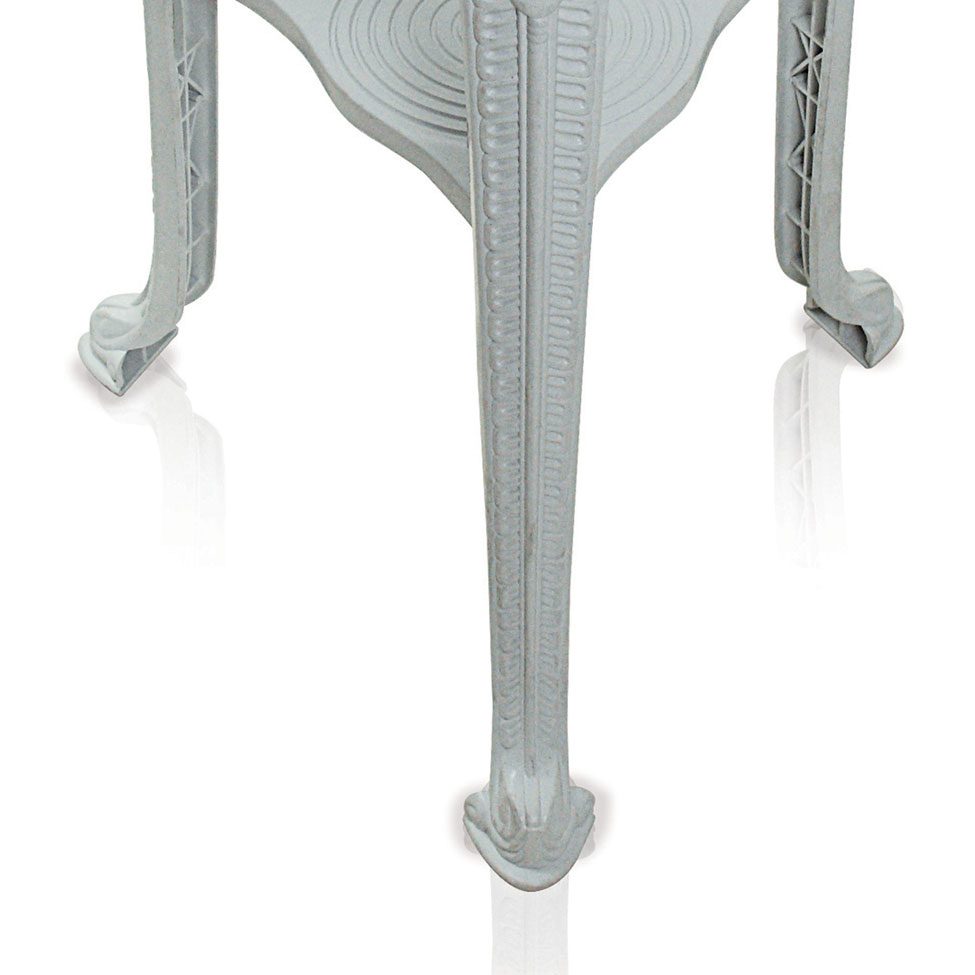Conjunto de Mesa de Plástico Redonda 70cm e 2 Cadeiras Colonial Branco