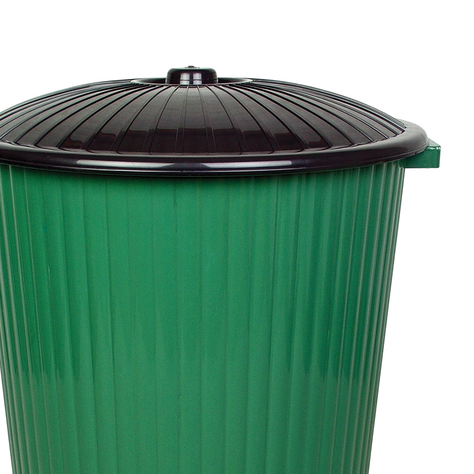 Lixeira de Plástico Canelada com Tampa 60  L