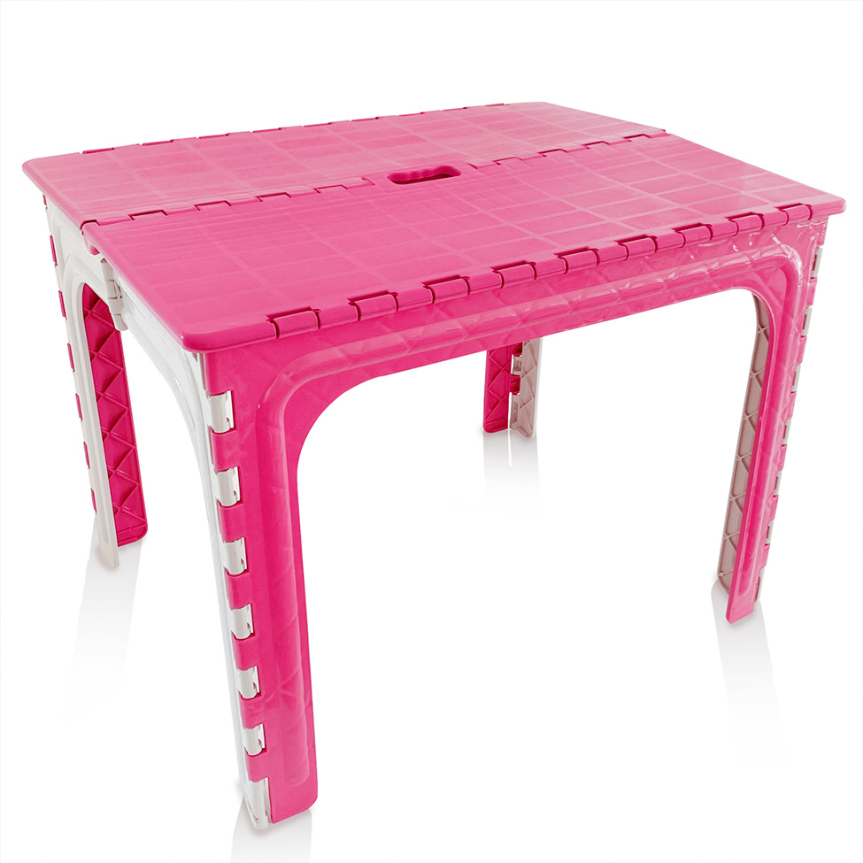 Mesa de Plástico Dobrável Infantil Turminha Rosa