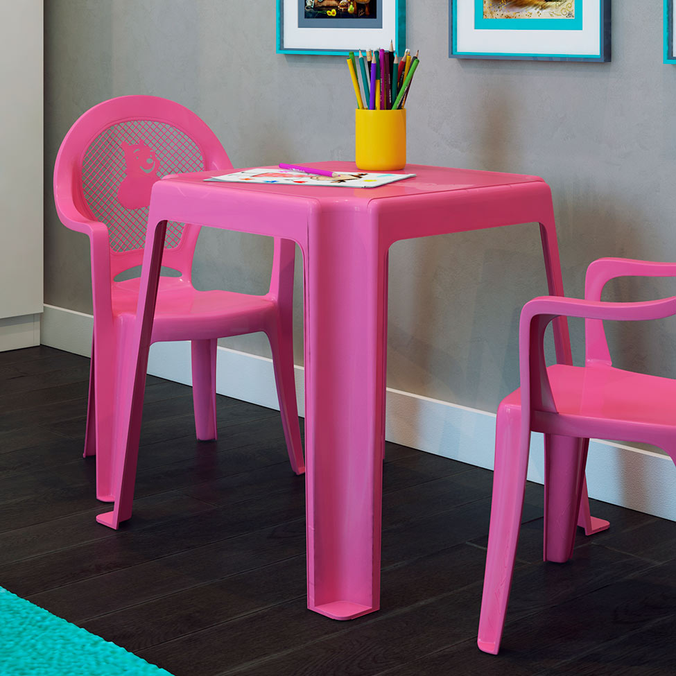 Mesa de Plástico Infantil Rosa