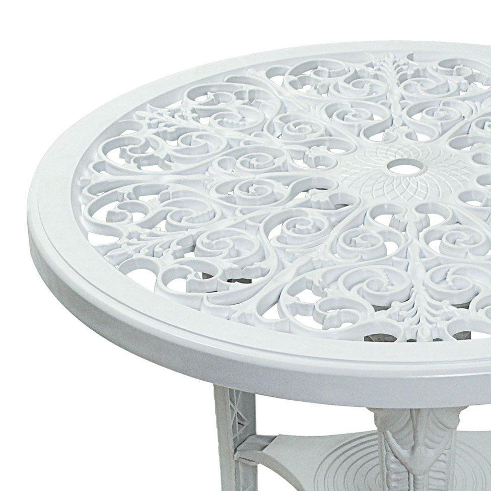 Mesa de Plástico Redonda Colonial Polipropileno Branca Antares