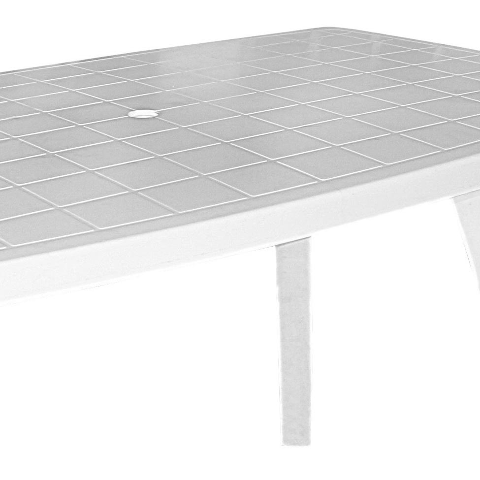 Mesa de Plástico Retangular Desmontável Tiradentes Branca