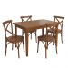 Conjunto Sala de Jantar e Cozinha Com 4 Cadeiras X Madeira Maciça Amêndoa