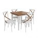 Conjunto Sala de Jantar e Cozinha Com 4 Cadeiras X Madeira Maciça Branco
