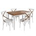 Conjunto Sala de Jantar e Cozinha Com 4 Cadeiras X Madeira Maciça Branco