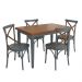 Conjunto Sala de Jantar e Cozinha Com 4 Cadeiras X Madeira Maciça Cinza