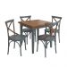 Conjunto Sala de Jantar e Cozinha Com 4 Cadeiras X Madeira Maciça Cinza