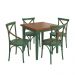 Conjunto Sala de Jantar e Cozinha Com 4 Cadeiras X Madeira Maciça Verde