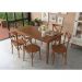 Conjunto Sala de Jantar e Cozinha Com 6 Cadeiras X Madeira Maciça Amêndoa