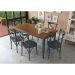 Conjunto Sala de Jantar e Cozinha Com 6 Cadeiras X Madeira Maciça Azul Petróleo