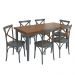 Conjunto Sala de Jantar e Cozinha Com 6 Cadeiras X Madeira Maciça Cinza