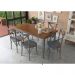 Conjunto Sala de Jantar e Cozinha Com 6 Cadeiras X Madeira Maciça Cinza